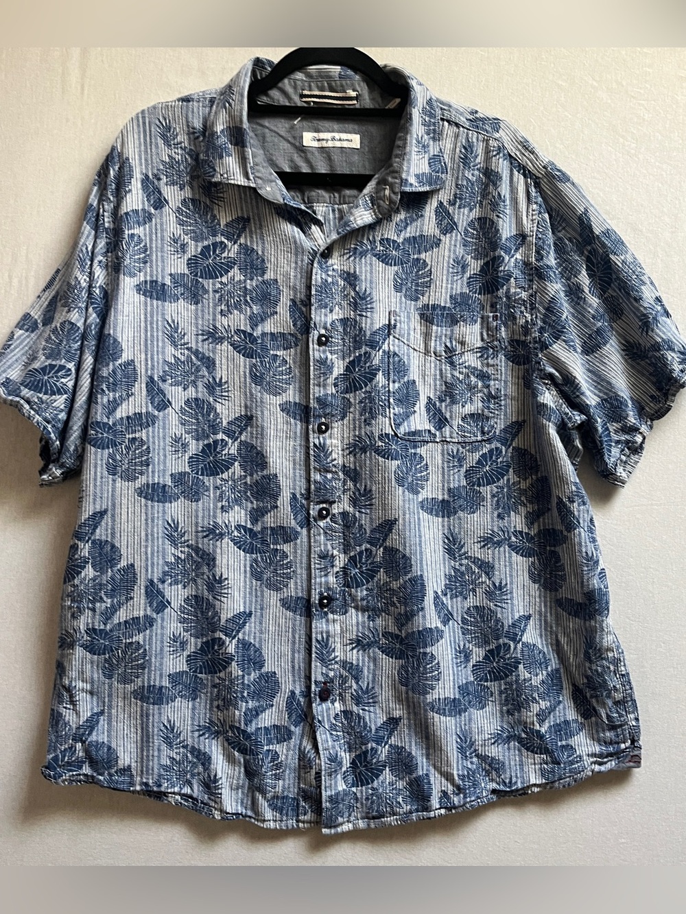 Tommy Bahama Linen Cotton Floral Short Sleeve Shirt XL